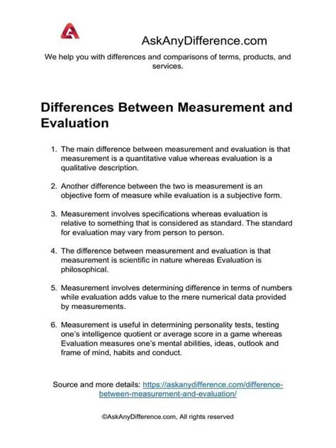 Difference Between Measurement And Evaluation