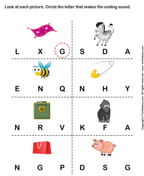 Beginning Sounds F D W O C K B And N Turtle Diary Worksheet