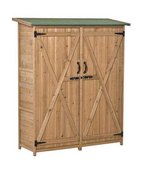 Outsunny Outdoor Storage Cabinet Wooden Garden Shed Utility Tool