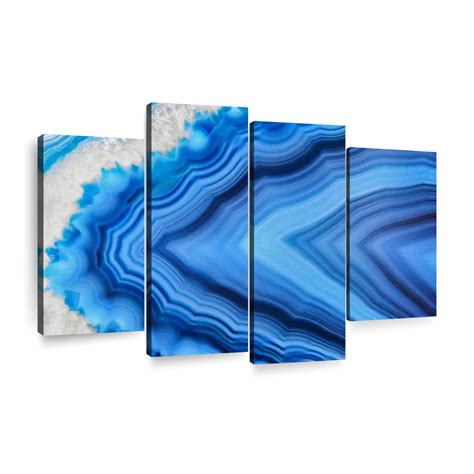 Abstract Blue Agate Crystal Wall Art Photography