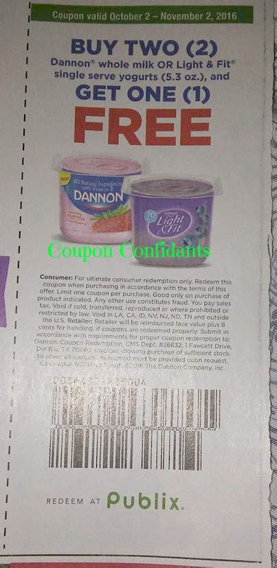 Dannon Whole Milk Yogurt 17¢ A Cup Publix ⋆ Coupon Confidants