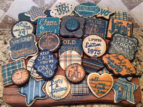 10 best 40th birthday party ideas for men whether the celebrations are big or small, your 40th birthday party should be a celebration that suits your style! 40th Birthday cookies my neighbor Jen asked me to make for ...