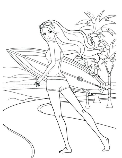 Barbie Beach Coloring Pages at GetDrawings | Free download