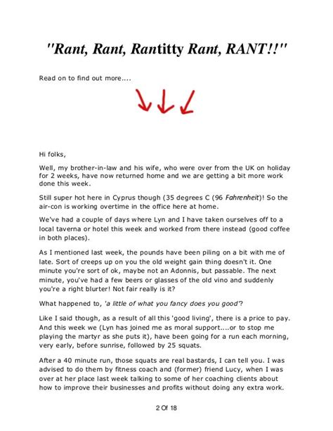 Letters From A Small Island Rant Rant Rantitty Rant Rant