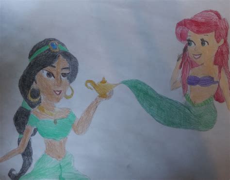 Jasmine And Genie Mermaid Ariel By Ahaq780 On Deviantart