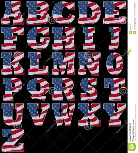American Alphabet Stock Illustration Illustration Of Flag 9608628