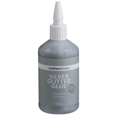 Crafters Choice 250 Ml Metallic Glitter Glue Silver