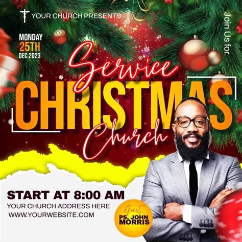 Christmas Church Flyer Template Postermywall