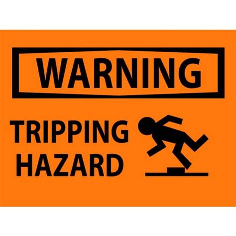 OSHA Warning Tripping Hazard Visual Workplace Inc