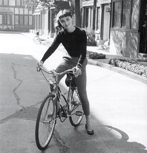Audrey Hepburn On Her Bike Oldschoolcool