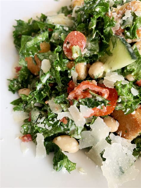 Tuscan Kale Caesar Salad — On My Plate Tonight Caesar Salad Kale
