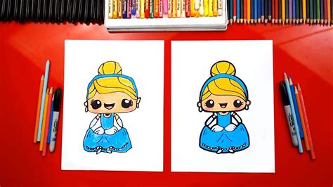 How To Draw Cute Cinderella Kawaii Art For Kids Hub