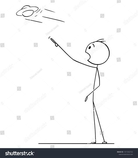 Cartoon Stick Figure Drawing Surprised Man Stock Vector Royalty Free
