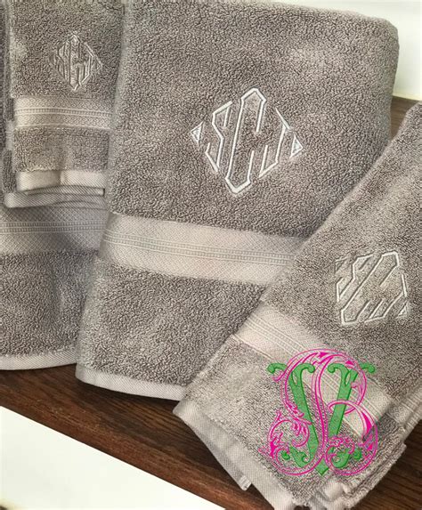 Monogrammed Towel Sets 6 Piece Set Etsy