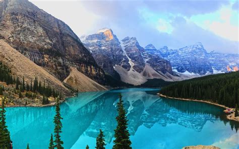 Looking for the best 4k wallpaper for pc. Télécharger fonds d'écran Le Lac Moraine, 4k, le lever du soleil, Parc National de Banff, lac ...