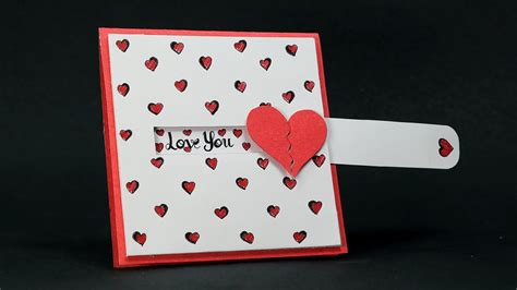 How To Make A Valentines Day Card Sliding Heart Greeting Card Ideas