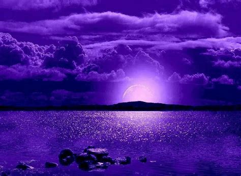 Purple Moon Scenery Photo Nature