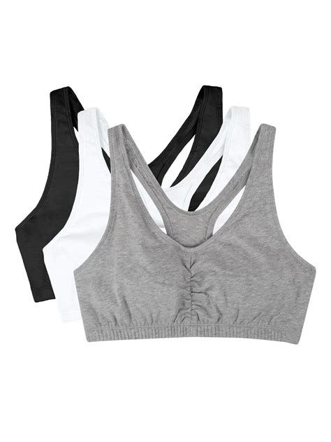 Fruit Of The Loom Womens Shirred Front Tank Racerback Sports Bra