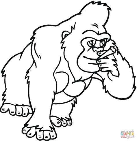 Gorilla Primate Coloring Page Free Printable Coloring Pages