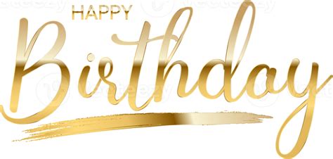 Golden Happy Birthday Text 12933410 Png