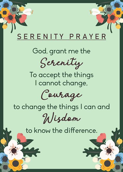 Free Serenity Prayer Printable