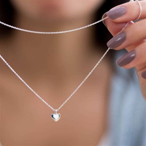 Mini Silver Heart Necklace By Hersey Silversmiths Notonthehighstreet Com