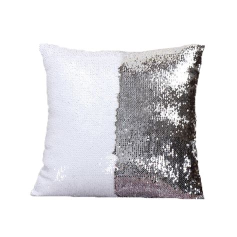 We'd love to help you choose pillows to complement the couch and rest of the space! Mermaid Pillow Cover Silver/White Change Color Sequins ...