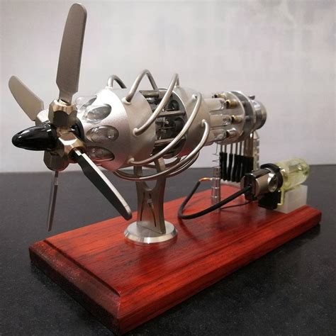 16 Cylinder Upgraded Stirling Engine Model Quartz Glass Hot Air