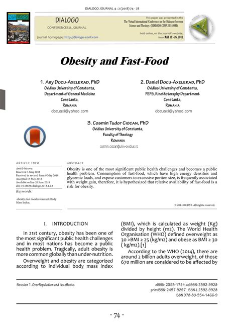 🏆 Fast Food And Obesity Research Paper Fast Food And Obesity Research Paper 2022 10 22