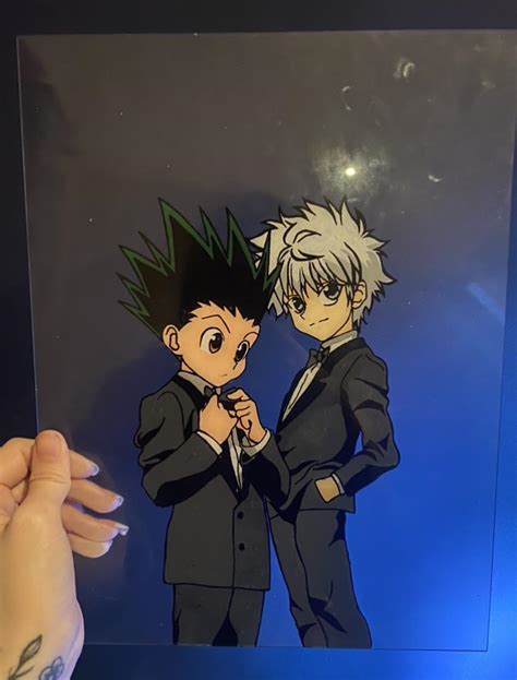 I Did My First Glass Painting Of Gon And Killua So Pleased With How It