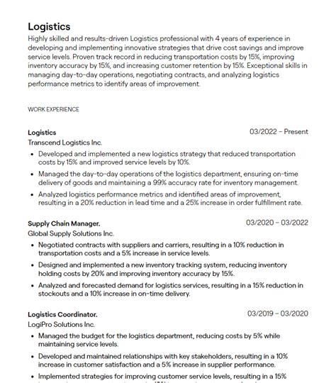 3 Logistics Resume Examples With Guidance