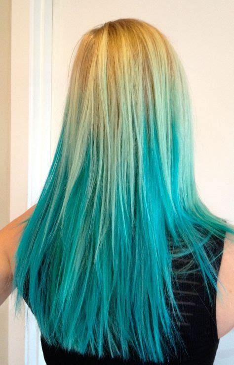 44 Ideas For Hair Blue Streaks Turquoise Ombre Hair Blonde Dip Dye