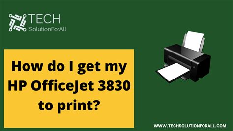 Hp Officejet 3830 Not Printing Techsolutionforall