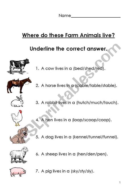 Animals and their homes animals with houses they live in. FARM ANIMALS AND THEIR HOME MATCHING WORKSHEET 2 - ESL ...