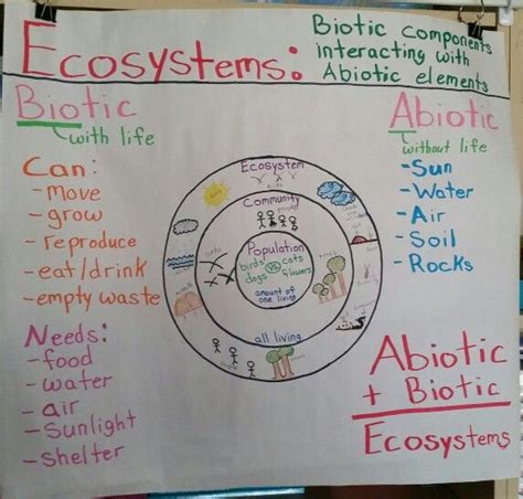 Ecosystems Biotic Vs Abiotic Anchor Chart Science Anchor Charts