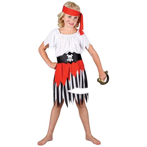 Girls High Seas Pirate Fancy Dress Up And Play Halloween Costume Ebay