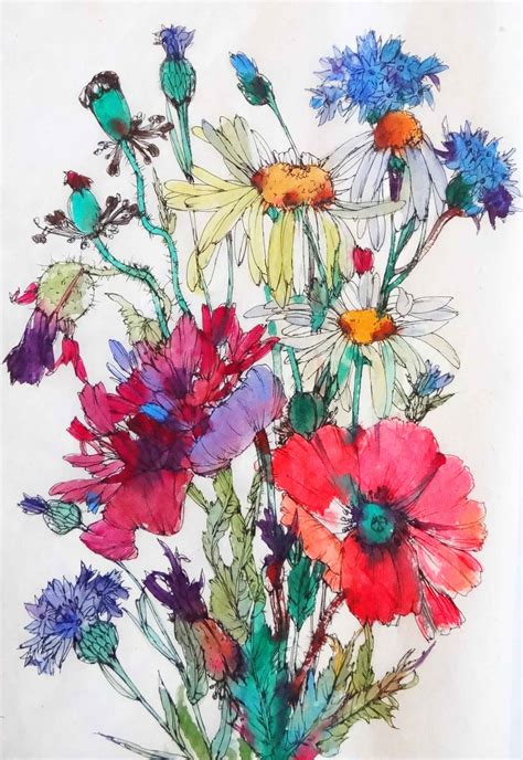 Watercolor Flowers Paintings Flower Art Abstract Flower Painting
