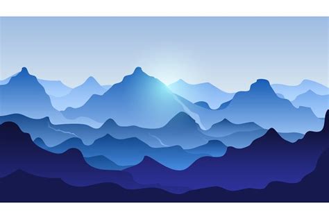 Mountain Landscapes Icons Set Pre Designed Illustrator Graphics