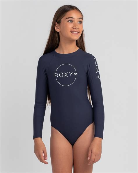 roxy girls heater long sleeve surfsuit in mood indigo fast shipping and easy returns city