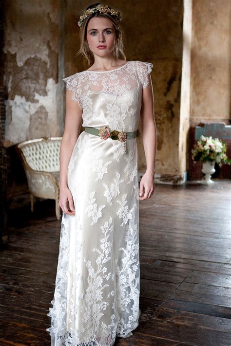 Elegant beaded lace wedding dresses mermaid bridal gowns with detachable train off shoulder applique ivory satin bride dress. Sally Lacock Bridal - Exquisite and Romantic Vintage Style ...