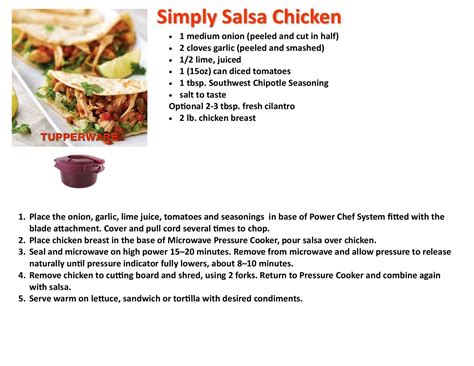 136 best tupperware quick chef pro recipes images on pinterest. Simply Salsa Chicken | Tupperware pressure cooker recipes ...