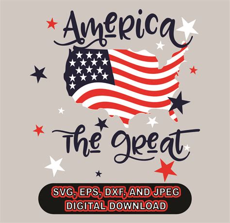 4th of July SVG, DXF, EPS, and Jpg Files for Cutting Machines Cameo or