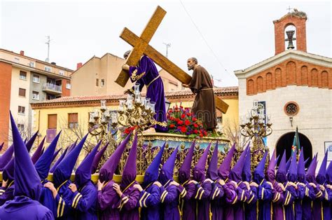 Traditional Spanish Holy Week Procession In Palencia Editorial