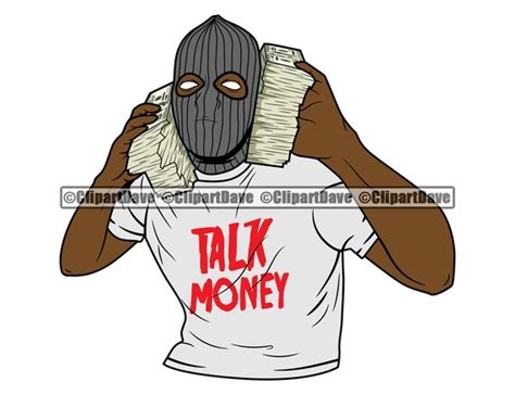 Gangster Ski Mask Talk Money Stack Cell Phones Svg Design Thug Etsy