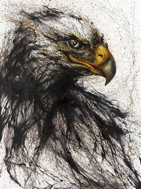 This Artist Creates Beautiful Animal Portraits By Splattering Ink On Canvas
