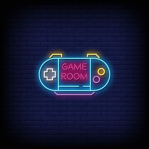 Premium Vector Game Room Neon Signs Style Text