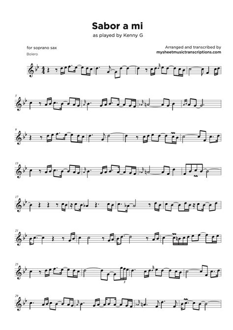 Kenny G My Sheet Music Transcriptions