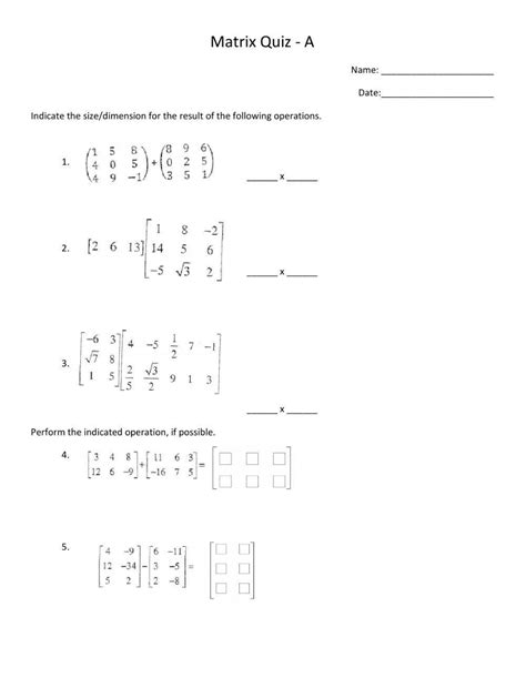 Kutasoftware Algebra 2 Matrix Multiplication Worksheets Library
