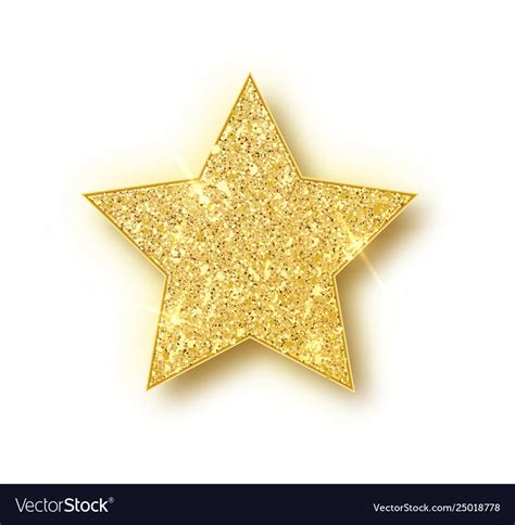 Gold Glitter Star Golden Sparkle Luxury Royalty Free Vector