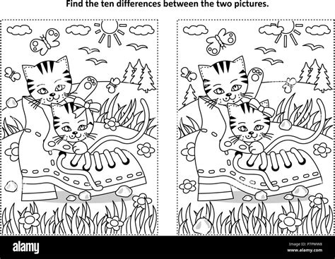 Spot The Difference Puzzle Black And White Stock Photos And Images Alamy